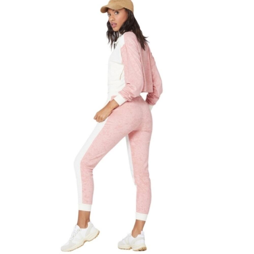 NWT L*Space M Back At It Pant Terry Sweatpants Pink, Cream PRC BACPA22
